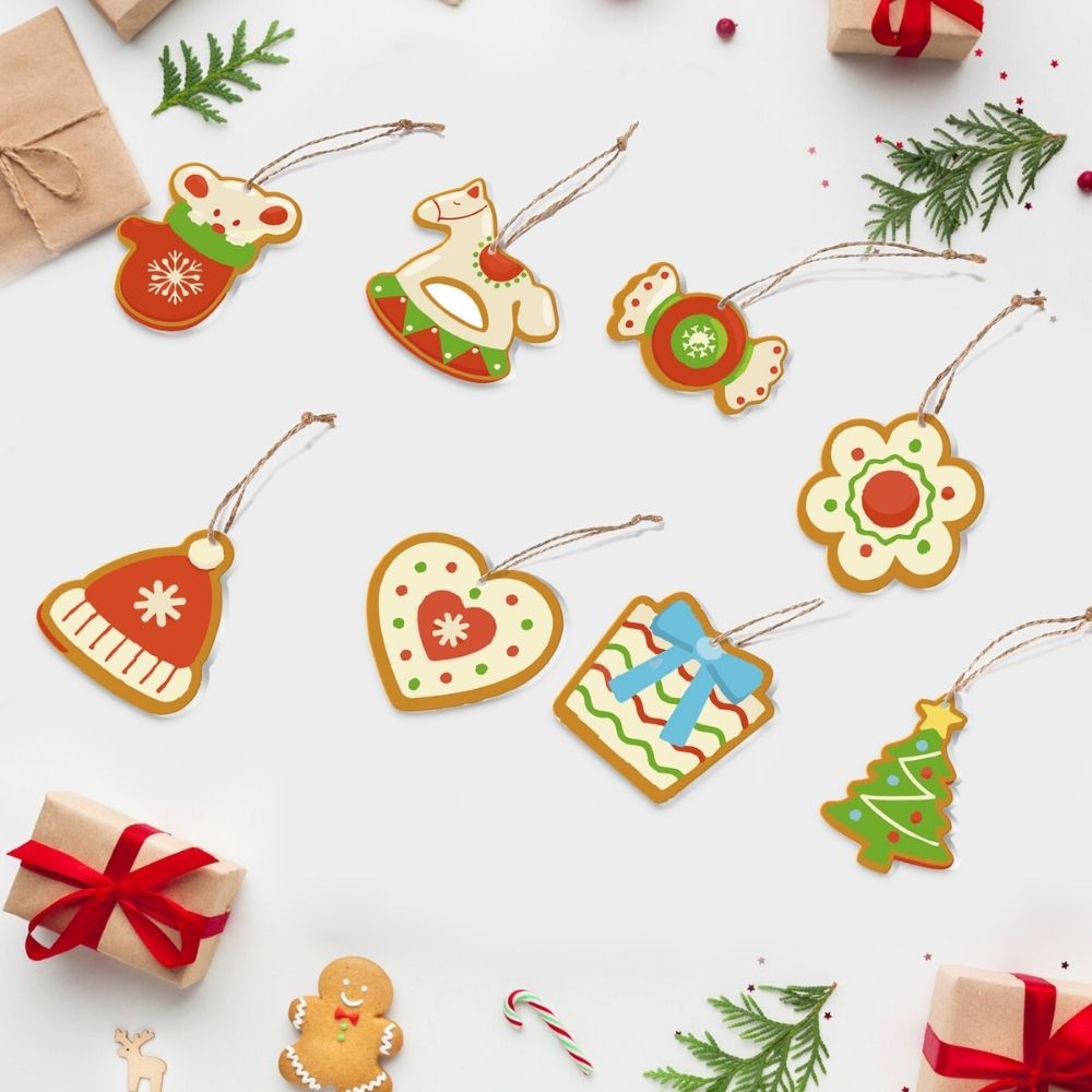 Paint by Numbers Christmas Ornaments - Hat Mittens Tree Horse Kit Figured'Art