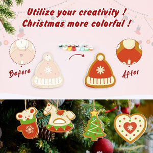 Paint by Numbers Christmas Ornaments - Hat Mittens Tree Horse Kit