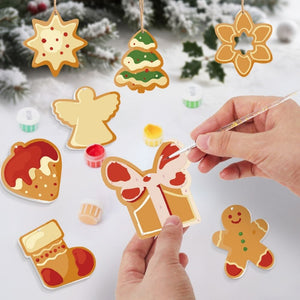 Paint by Numbers Christmas Ornaments - Star Tree Gift Gingerbread Kit