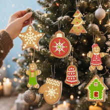 Load image into Gallery viewer, Paint by Numbers Christmas Decorations - Gingerbread Treats &amp; Snowflakes Kit