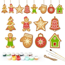 Load image into Gallery viewer, Paint by Numbers Christmas Decorations - Gingerbread Treats &amp; Snowflakes Kit
