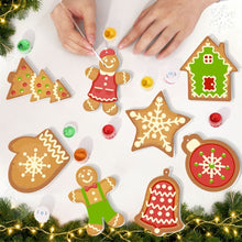 Load image into Gallery viewer, Paint by Numbers Christmas Decorations - Gingerbread Treats &amp; Snowflakes Kit