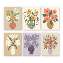 Load image into Gallery viewer, Mini Paint by numbers 15x20cm (6 pieces) - Floral Vases Figured'Art