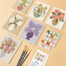 Load image into Gallery viewer, Mini Paint by numbers 15x20cm (6 pieces) - Floral Vases