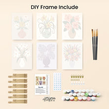 Load image into Gallery viewer, Mini Paint by numbers 15x20cm (6 pieces) - Floral Vases