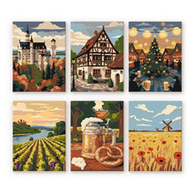Load image into Gallery viewer, Mini Paint by numbers 15x20cm (6 pieces) - Hello Germany Figured'Art