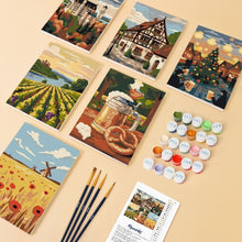 Load image into Gallery viewer, Mini Paint by numbers 15x20cm (6 pieces) - Hello Germany