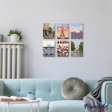 Load image into Gallery viewer, Mini Paint by numbers 15x20cm (6 pieces) - Romantic France