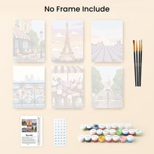 Load image into Gallery viewer, Mini Paint by numbers 15x20cm (6 pieces) - Romantic France