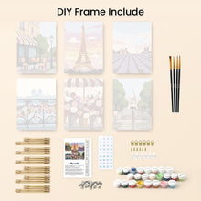 Load image into Gallery viewer, Mini Paint by numbers 15x20cm (6 pieces) - Romantic France