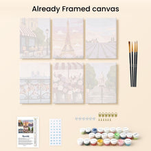 Load image into Gallery viewer, Mini Paint by numbers 15x20cm (6 pieces) - Romantic France