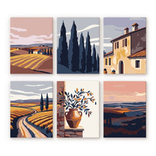 Load image into Gallery viewer, Mini Paint by numbers 15x20cm (6 pieces) - Classic Tuscany Figured&#39;Art