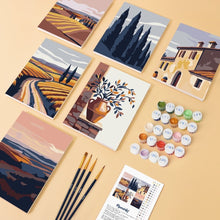 Load image into Gallery viewer, Mini Paint by numbers 15x20cm (6 pieces) - Classic Tuscany