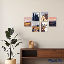 Load image into Gallery viewer, Mini Paint by numbers 15x20cm (6 pieces) - Classic Tuscany