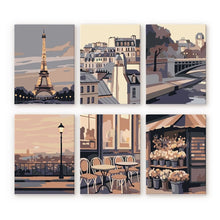 Load image into Gallery viewer, Mini Paint by numbers 15x20cm (6 pieces) - Paris Charm Figured&#39;Art