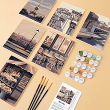 Load image into Gallery viewer, Mini Paint by numbers 15x20cm (6 pieces) - Paris Charm