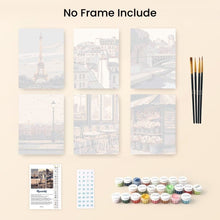 Load image into Gallery viewer, Mini Paint by numbers 15x20cm (6 pieces) - Paris Charm