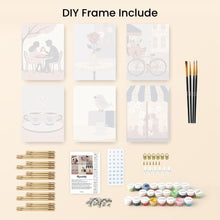 Load image into Gallery viewer, Mini Paint by numbers 15x20cm (6 pieces) - Café Romance