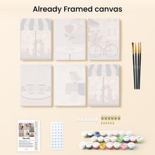 Load image into Gallery viewer, Mini Paint by numbers 15x20cm (6 pieces) - Café Romance