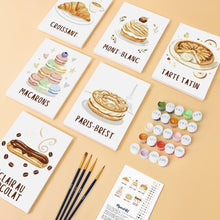 Load image into Gallery viewer, Mini Paint by numbers 15x20cm (6 pieces) - French Pastries
