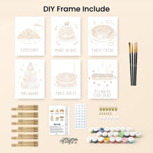 Load image into Gallery viewer, Mini Paint by numbers 15x20cm (6 pieces) - French Pastries