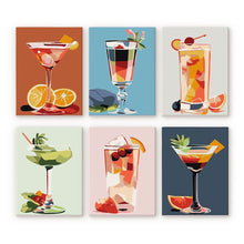 Load image into Gallery viewer, Mini Paint by numbers 15x20cm (6 pieces) - Vibrant Mixology Figured&#39;Art