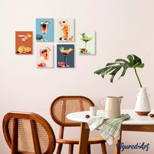 Load image into Gallery viewer, Mini Paint by numbers 15x20cm (6 pieces) - Vibrant Mixology