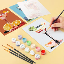 Load image into Gallery viewer, Mini Paint by numbers 15x20cm (6 pieces) - Vibrant Mixology