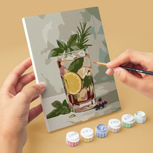 Load image into Gallery viewer, Mini Paint by numbers 15x20cm (6 pieces) - Botanical Drinks