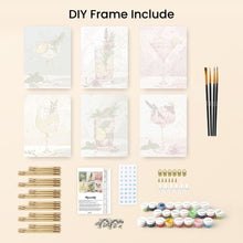 Load image into Gallery viewer, Mini Paint by numbers 15x20cm (6 pieces) - Botanical Drinks