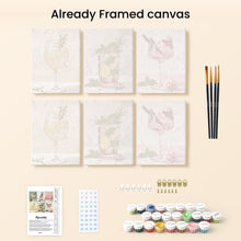 Load image into Gallery viewer, Mini Paint by numbers 15x20cm (6 pieces) - Botanical Drinks