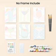 Load image into Gallery viewer, Mini Paint by numbers 15x20cm (6 pieces) - Pop Art Cocktails