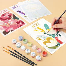 Load image into Gallery viewer, Mini Paint by numbers 15x20cm (6 pieces) - Flowers of Joy