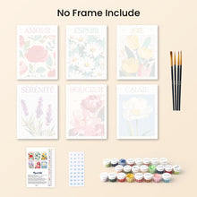 Load image into Gallery viewer, Mini Paint by numbers 15x20cm (6 pieces) - Flowers of Joy