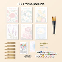 Load image into Gallery viewer, Mini Paint by numbers 15x20cm (6 pieces) - Flowers of Joy