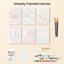 Load image into Gallery viewer, Mini Paint by numbers 15x20cm (6 pieces) - Flowers of Joy