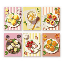 Load image into Gallery viewer, Mini Paint by numbers 15x20cm (6 pieces) - Summer Treats Figured'Art