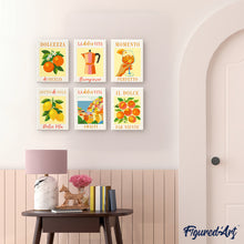 Load image into Gallery viewer, Mini Paint by numbers 15x20cm (6 pieces) - Italian Sunshine