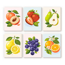 Load image into Gallery viewer, Mini Paint by numbers 15x20cm (6 pieces) - Garden Fruits Figured'Art