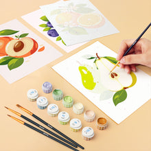 Load image into Gallery viewer, Mini Paint by numbers 15x20cm (6 pieces) - Garden Fruits