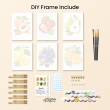 Load image into Gallery viewer, Mini Paint by numbers 15x20cm (6 pieces) - Garden Fruits