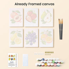 Load image into Gallery viewer, Mini Paint by numbers 15x20cm (6 pieces) - Garden Fruits