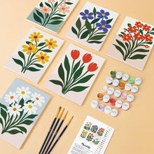 Load image into Gallery viewer, Mini Paint by numbers 15x20cm (6 pieces) - Modern Flowers