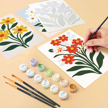 Load image into Gallery viewer, Mini Paint by numbers 15x20cm (6 pieces) - Modern Flowers