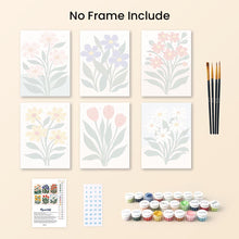 Load image into Gallery viewer, Mini Paint by numbers 15x20cm (6 pieces) - Modern Flowers