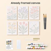 Load image into Gallery viewer, Mini Paint by numbers 15x20cm (6 pieces) - Modern Flowers