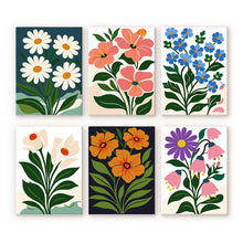 Load image into Gallery viewer, Mini Paint by numbers 15x20cm (6 pieces) - Graphic Flowers Figured'Art