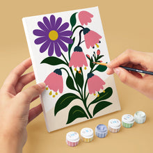 Load image into Gallery viewer, Mini Paint by numbers 15x20cm (6 pieces) - Graphic Flowers