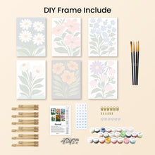 Load image into Gallery viewer, Mini Paint by numbers 15x20cm (6 pieces) - Graphic Flowers