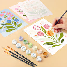 Load image into Gallery viewer, Mini Paint by numbers 15x20cm (6 pieces) - Pastel Flowers